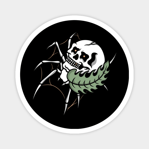 Spider skull Magnet by gggraphicdesignnn